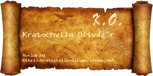 Kratochvila Olivér névjegykártya